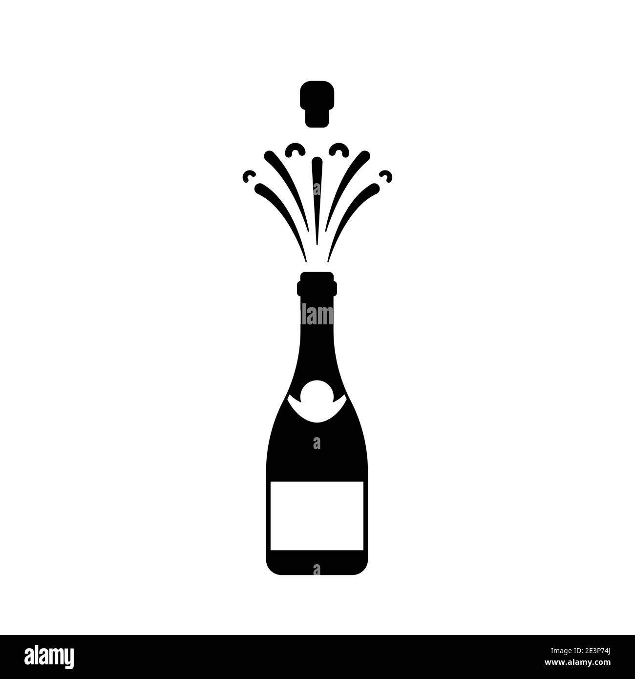Icône représentant un vecteur de bouteille de champagne. Bouteille de vin verre alcool plat icône champagne Illustration de Vecteur