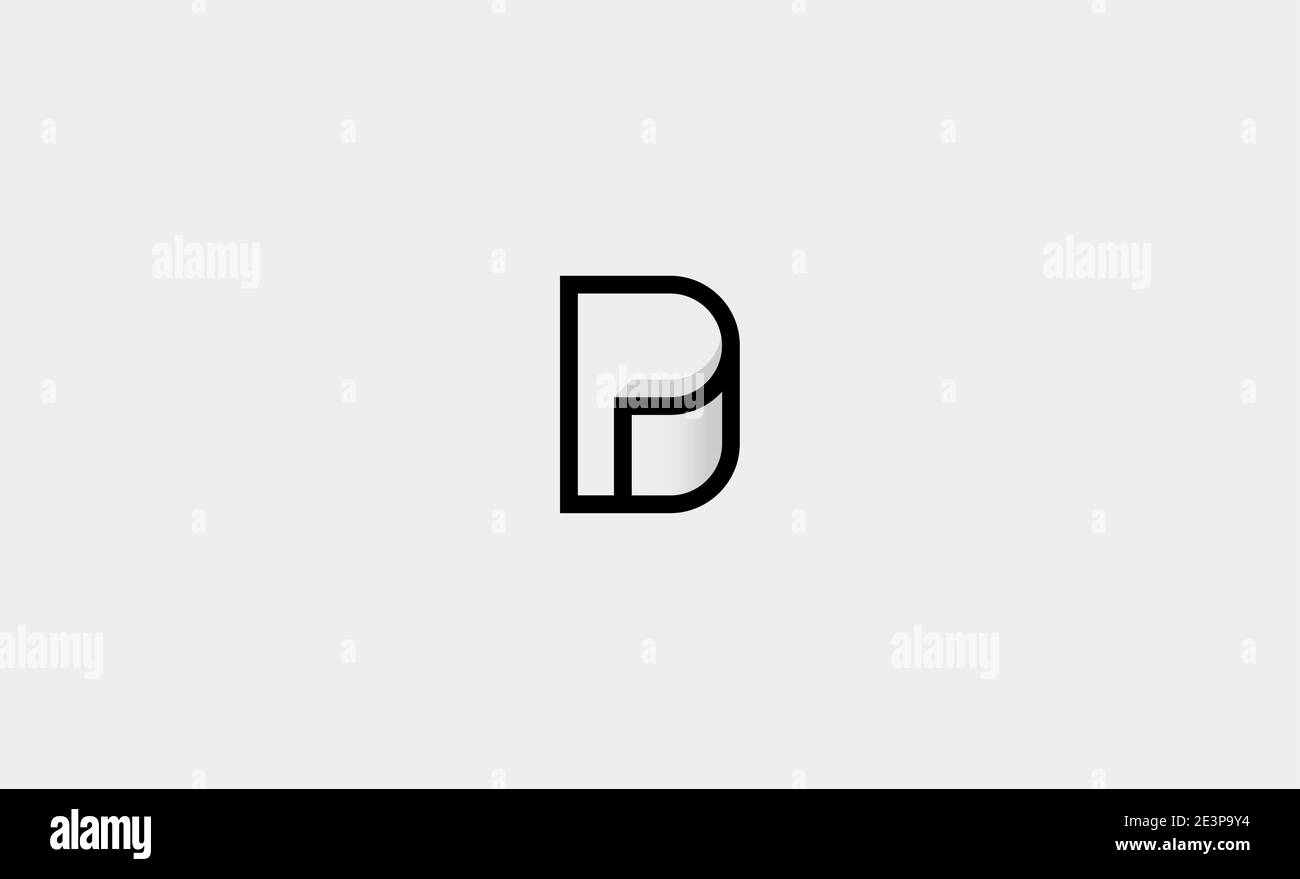 P logo papier icône dessin illustration vectorielle Banque D'Images