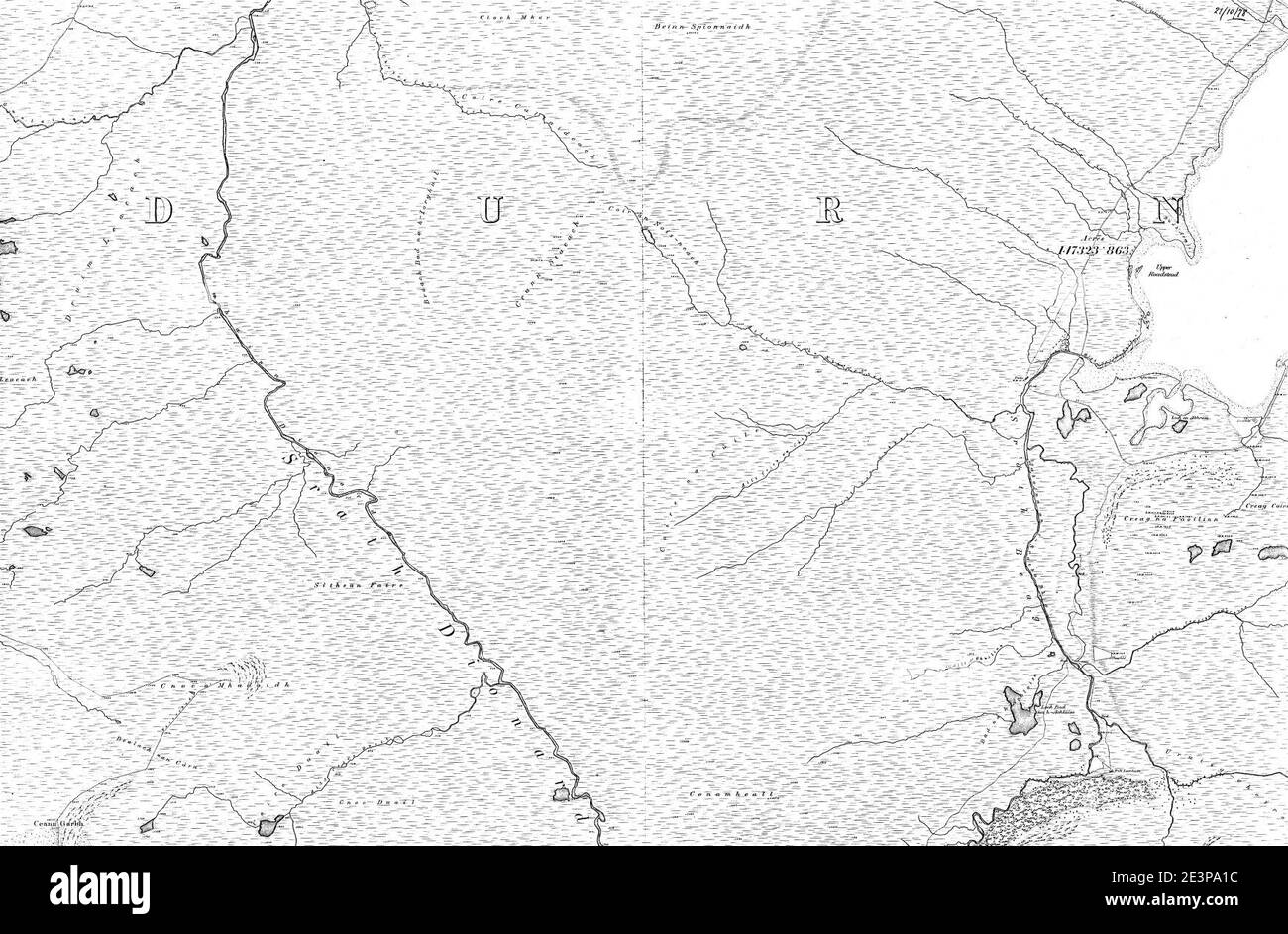 Carte de Sutherland, feuille 023, Ordnance Survey, 1878-1881. Banque D'Images