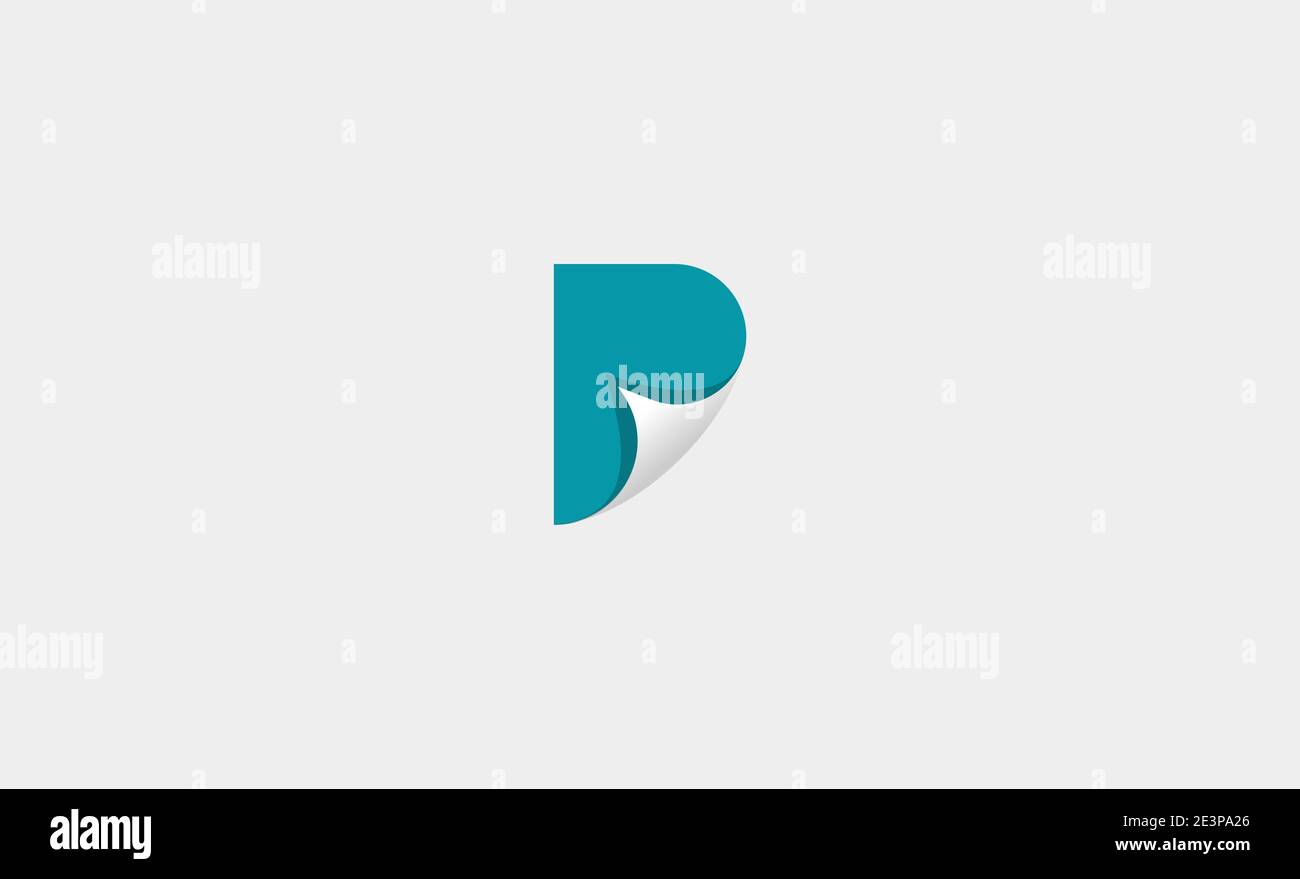 P logo papier icône dessin illustration vectorielle Banque D'Images