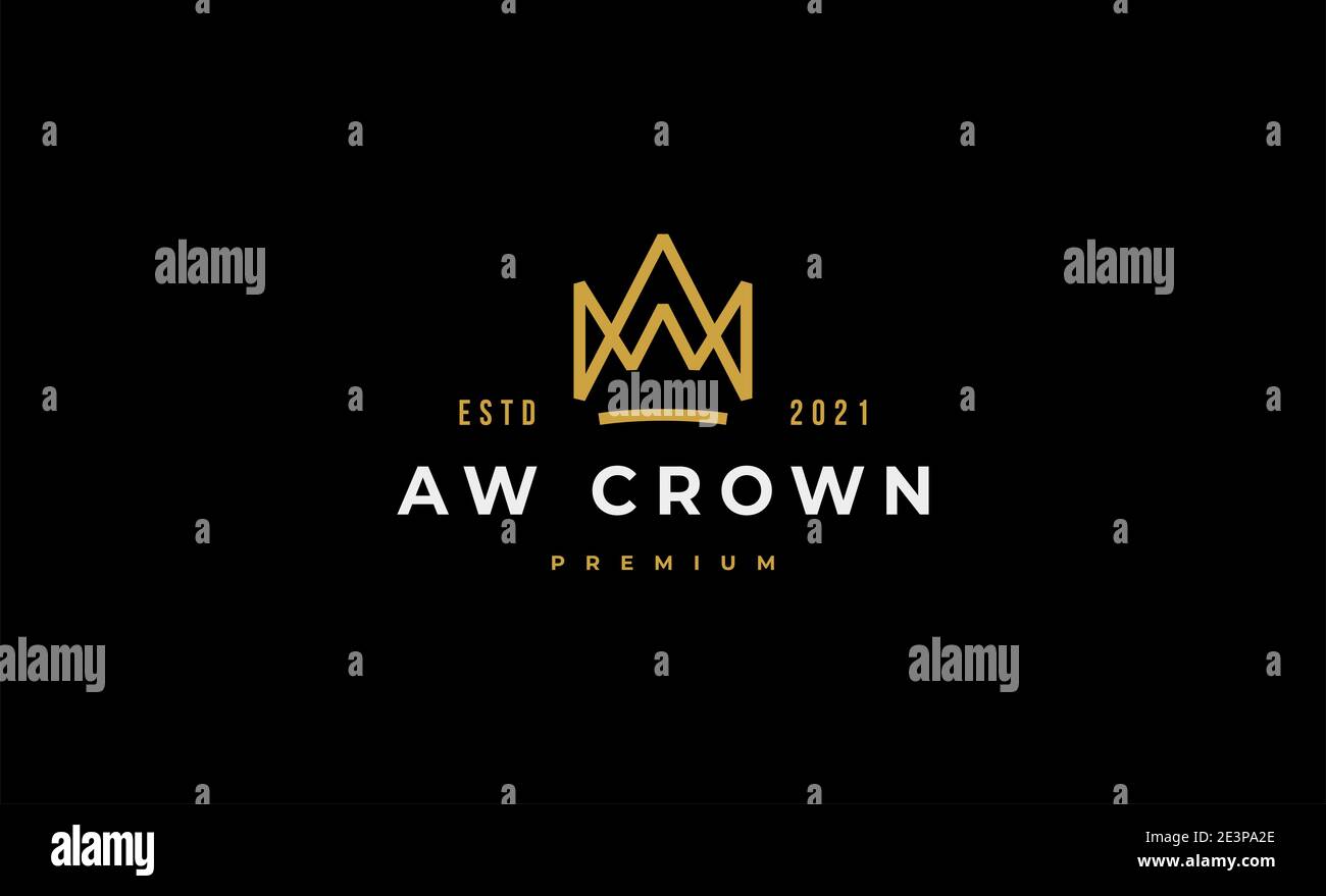 Logo King Crown Icon Design Illustration vectorielle Banque D'Images