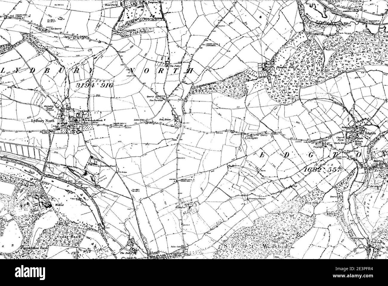 Carte de Shropshire OS Nom de la carte 063-SW, Ordnance Survey, 1883-1895. Banque D'Images