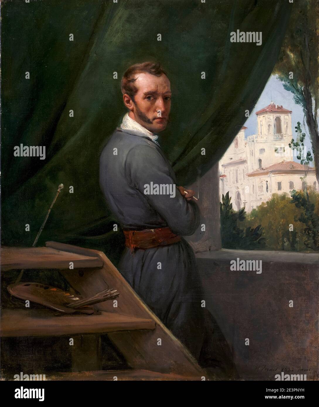 Horace Vernet, autoportrait à Rome, peinture, 1832 Banque D'Images