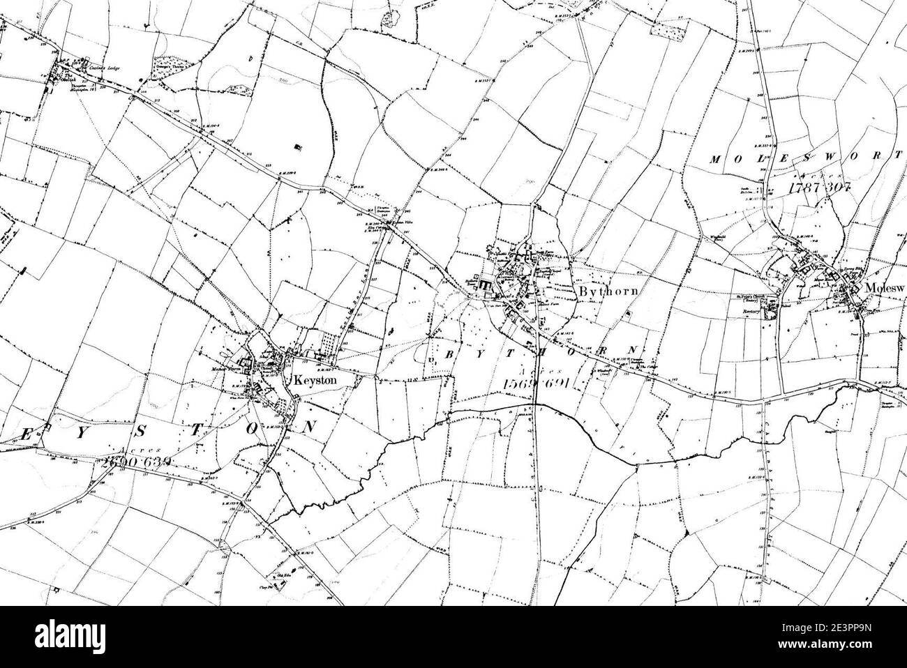 Carte de Northamptonshire OS Nom de la carte 034-NW, Ordnance Survey, 1884-1892. Banque D'Images