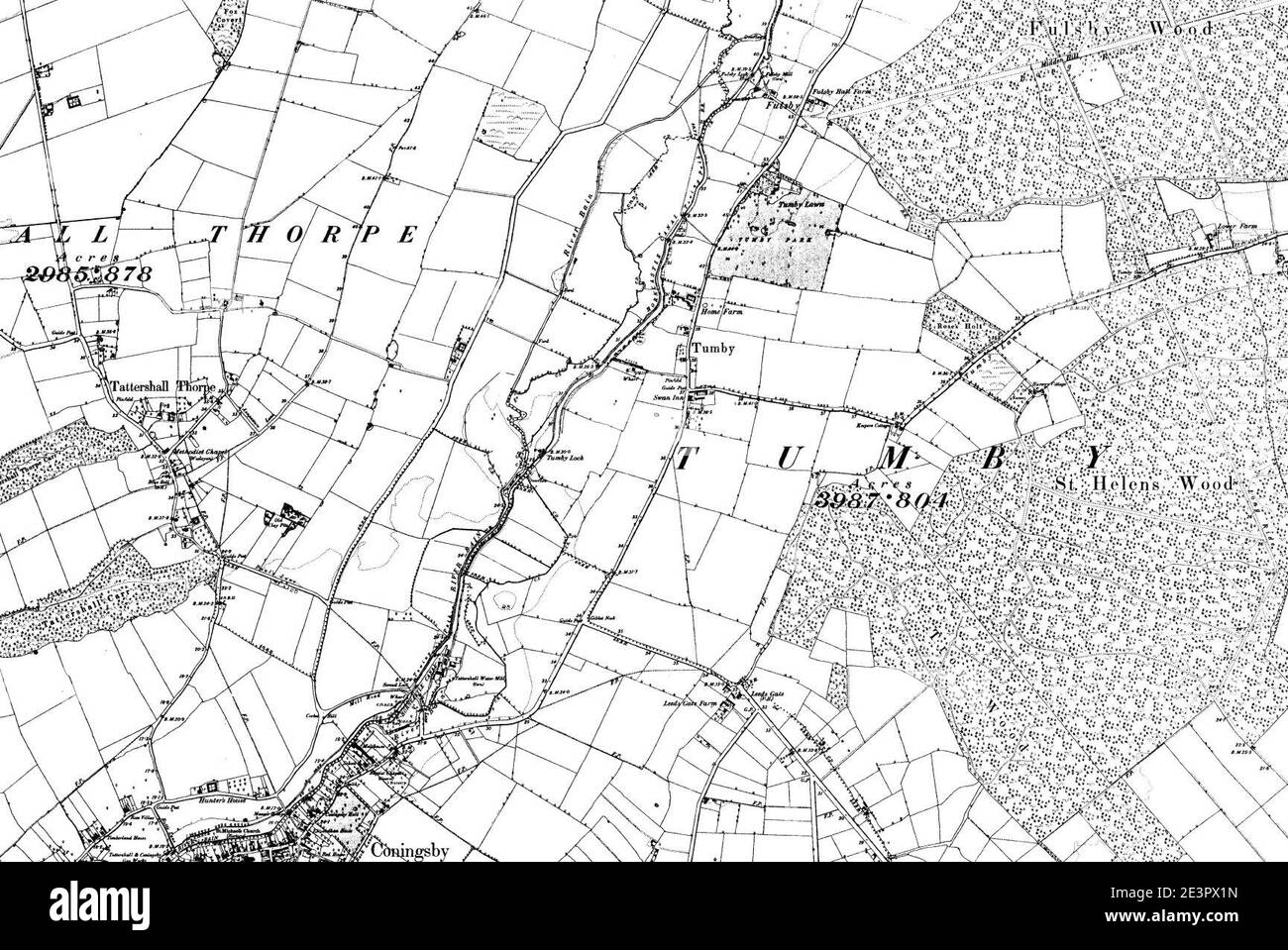 Carte de Lincolnshire OS Nom de la carte 089-NW, Ordnance Survey, 1886-1897. Banque D'Images