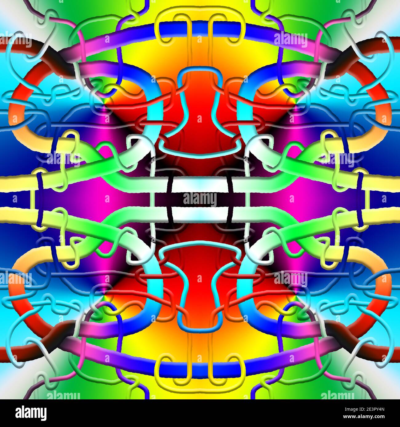 Illustration graphique 3D - répétition uniforme des couleurs arc-en-ciel Banque D'Images