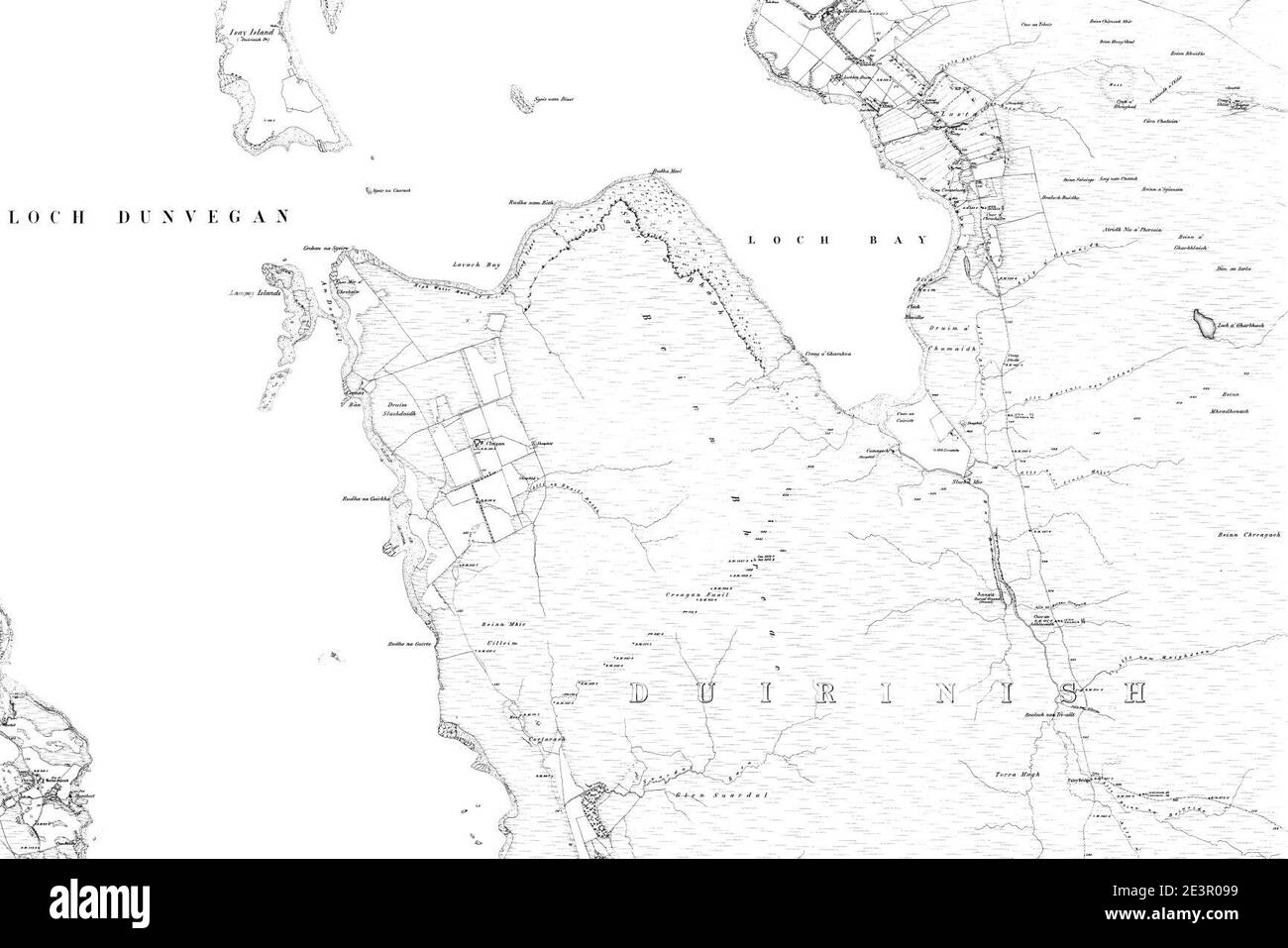 Carte de l'île de Skye, feuille 015, relevé d'ordnance, 1876-1882. Banque D'Images