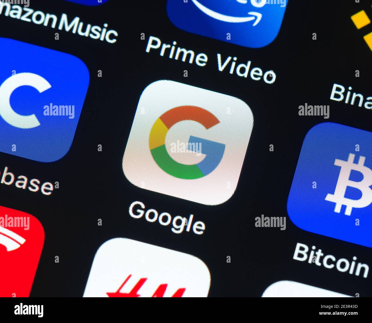 Icône de l'application Google sur l'écran de l'iPhone d'Apple Banque D'Images