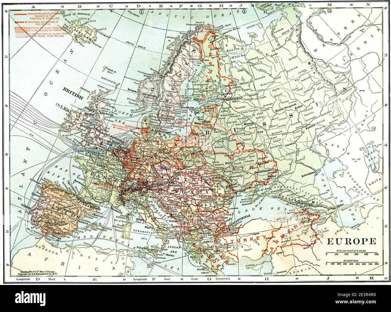 Carte europe 1920 Banque de photographies et d’images à haute résolution Alamy