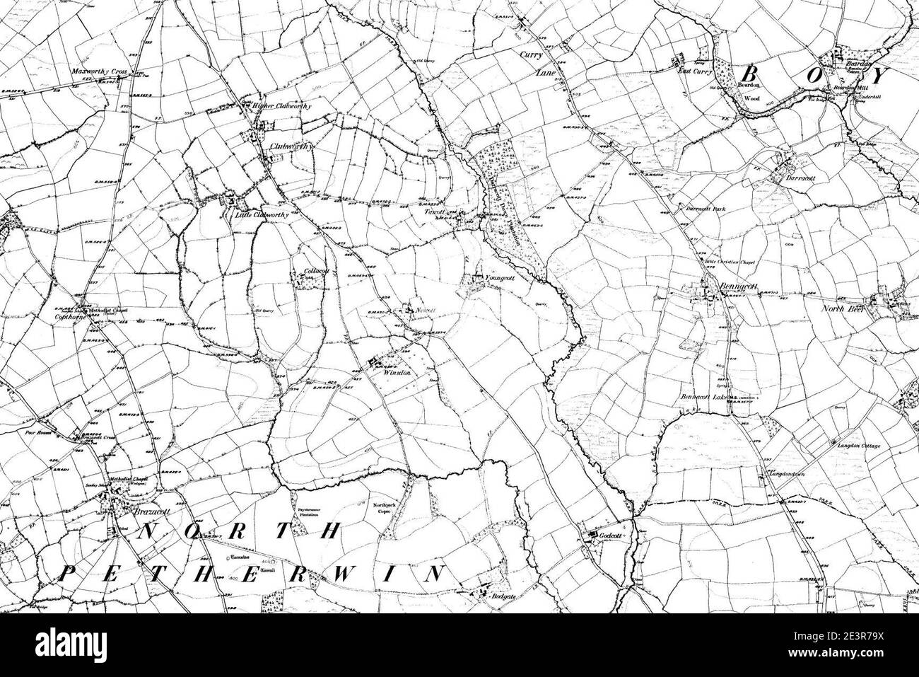 Carte de Devon OS Nom de la carte 073-se, Ordnance Survey, 1862-1898. Banque D'Images