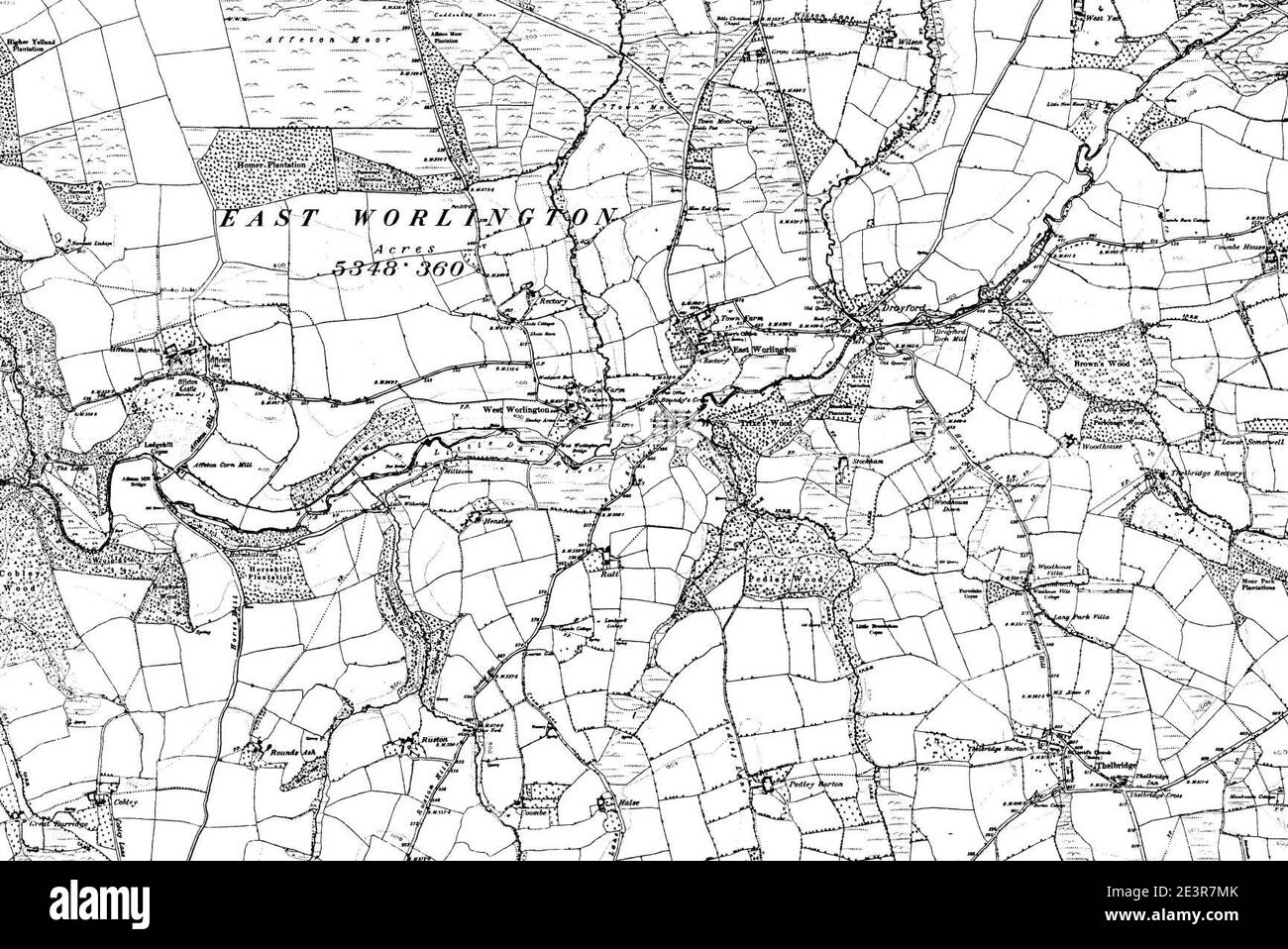 Carte de Devon OS Nom de la carte 043-ne, Ordnance Survey, 1862-1898. Banque D'Images