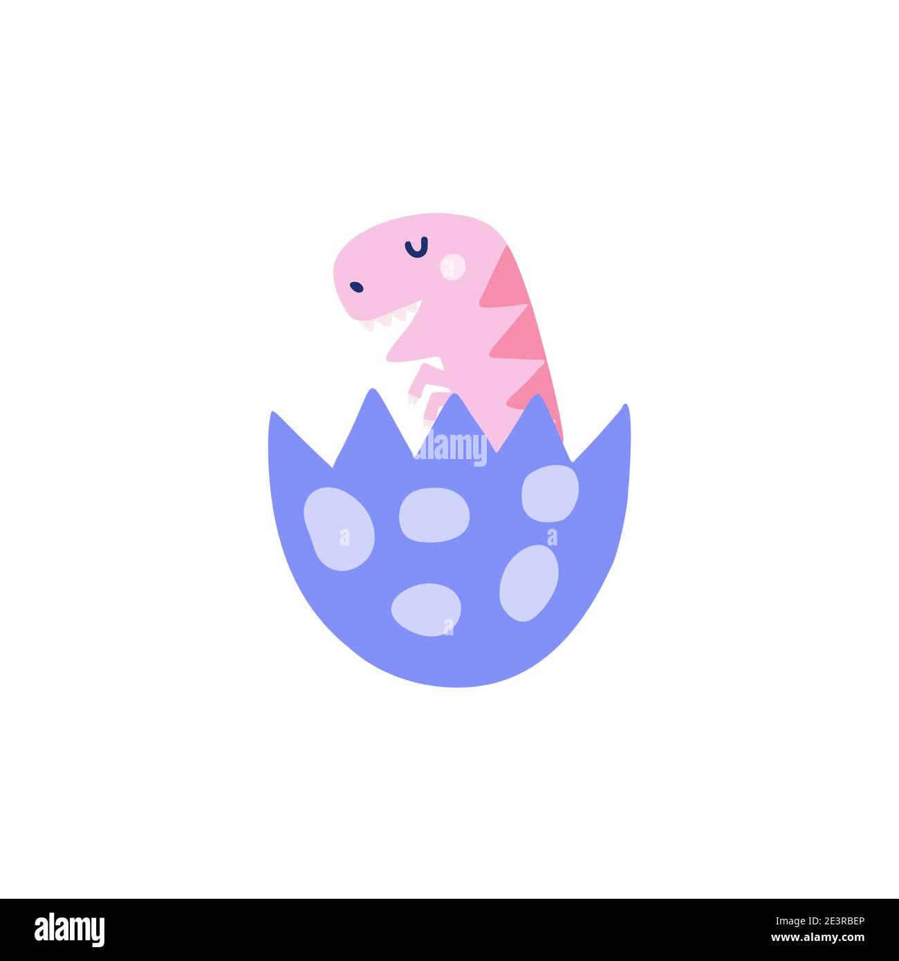 Un petit dinosaure dans la coquille d'œuf. Drôle petit dino appelant sa mère Illustration de Vecteur