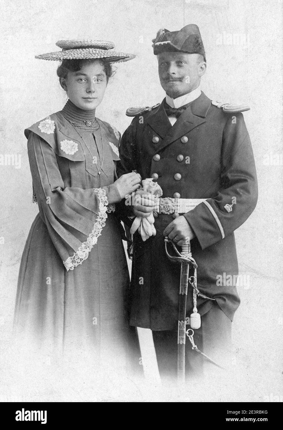 Officier de marine allemand et épouse ww1 Banque D'Images