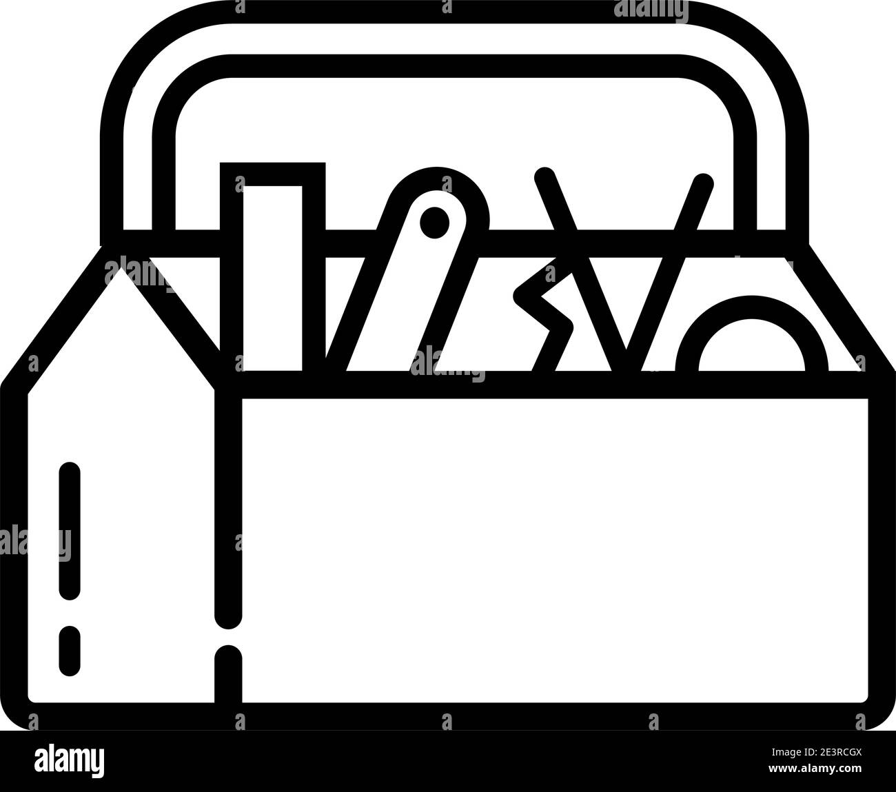 illustration simple de la boîte à outils vector avec des outils Illustration de Vecteur
