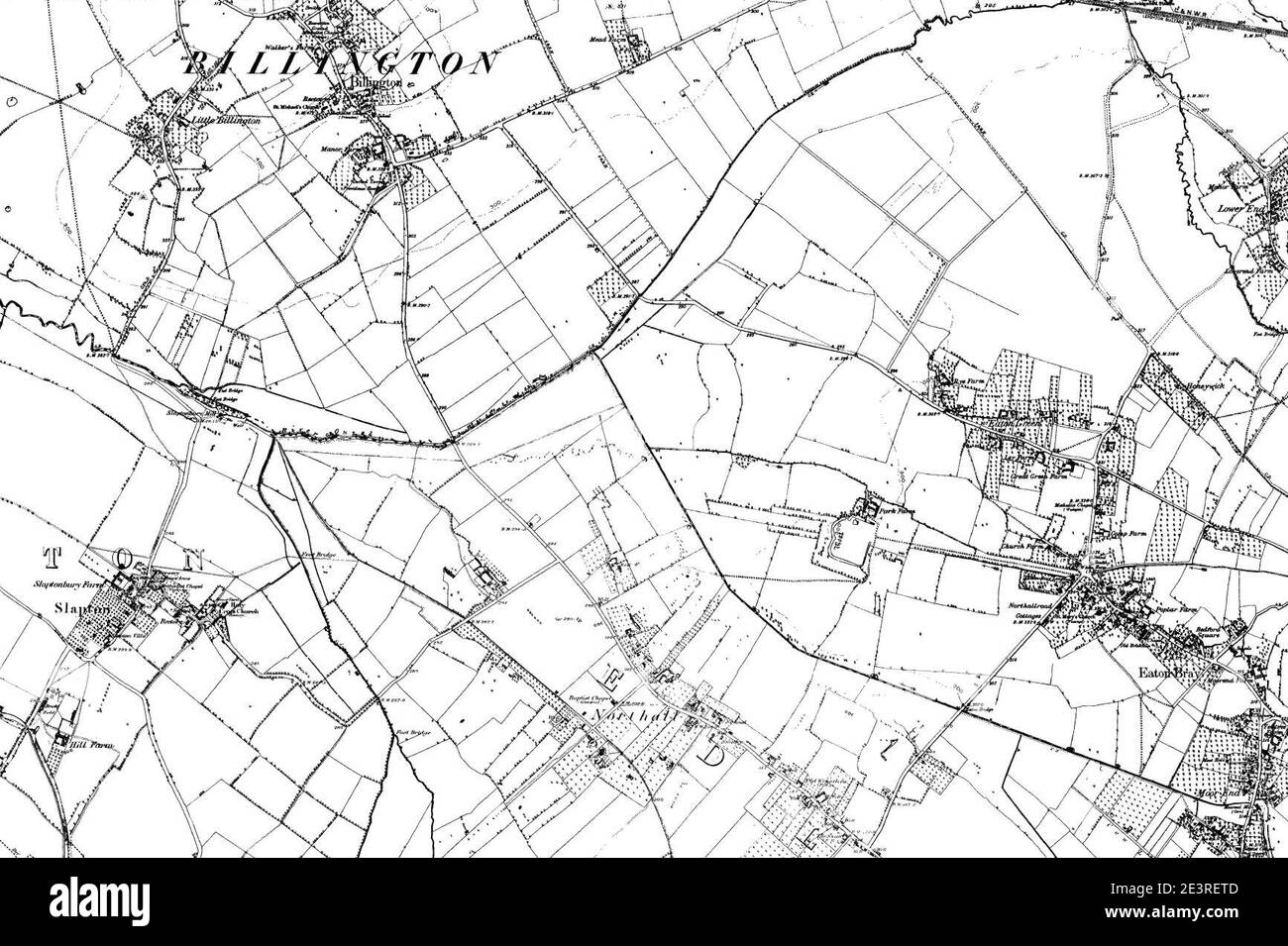 Carte de Bedfordshire OS Nom de la carte 031-ne, Ordnance Survey, 1885-1896. Banque D'Images
