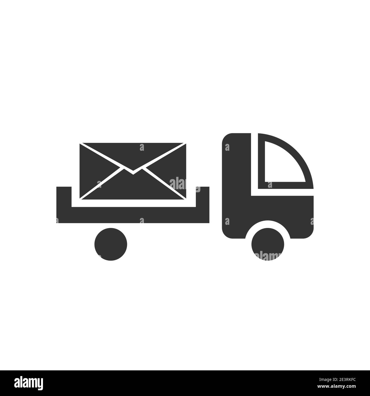 L'icône du chariot avec la lettre. Courrier et livraison accélérée de documents, de titres et de lettres enregistrées. Illustration de Vecteur