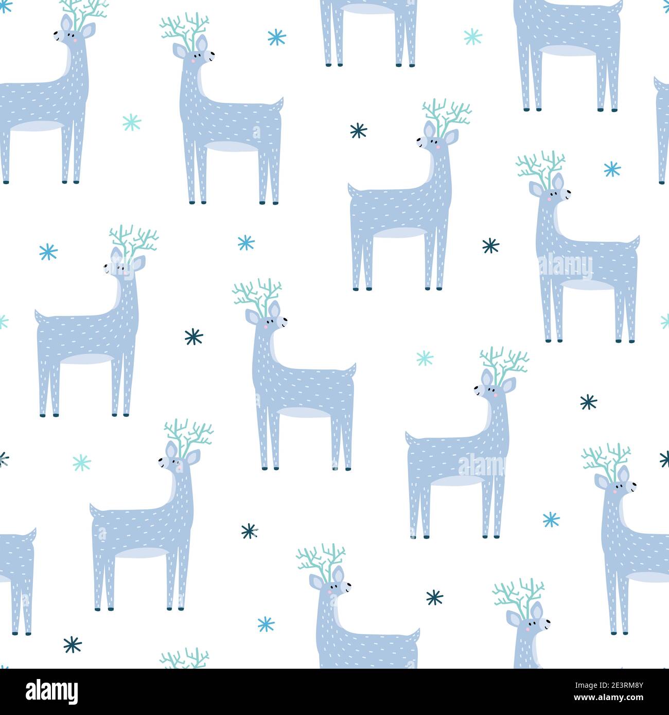 Joli motif renne sans coutures. Arrière-plan du caractère Pôle Nord Illustration de Vecteur