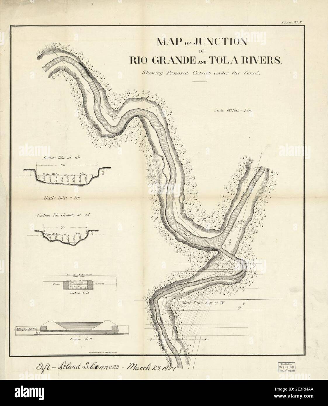 Cartes du Nicaragua par les États-Unis arpentant les expéditions de 1872 et 1873 avec les plans du canal proposé Banque D'Images