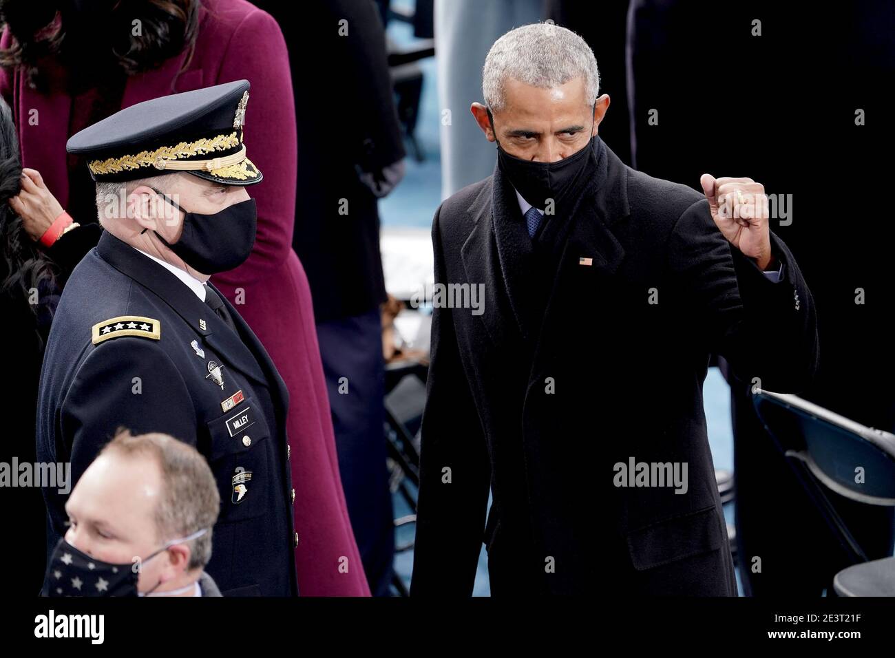 L'ancien président Barack Obama est vu avant lors de la 59ème investiture présidentielle du président élu Joe Biden et du vice-président élu Kamala Harris le mercredi 20 janvier 2021 au Capitole des États-Unis à Washington, DC | utilisation dans le monde entier Banque D'Images