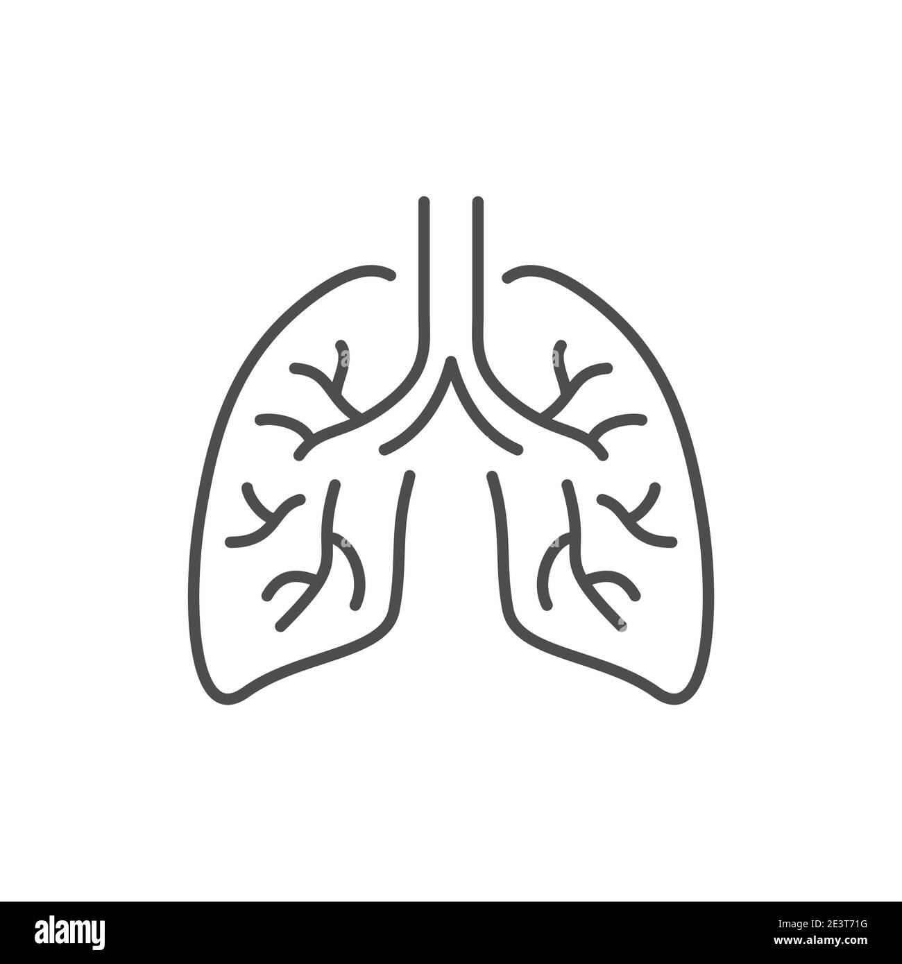 Icône de ligne de couleur des poumons d'organe humain. Contour modifiable. Illustration de Vecteur