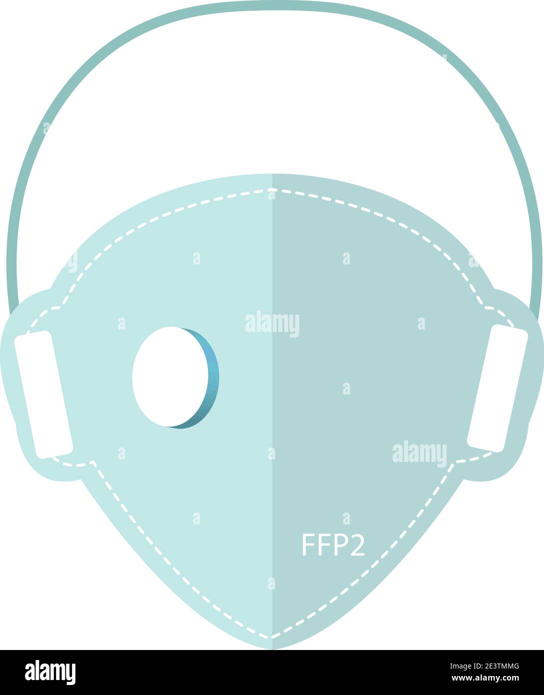 masque de protection ffp2 de coronavirus covid 19 icon style plat. Concept de médecine des respirateurs de biosécurité. Illustration vectorielle Illustration de Vecteur