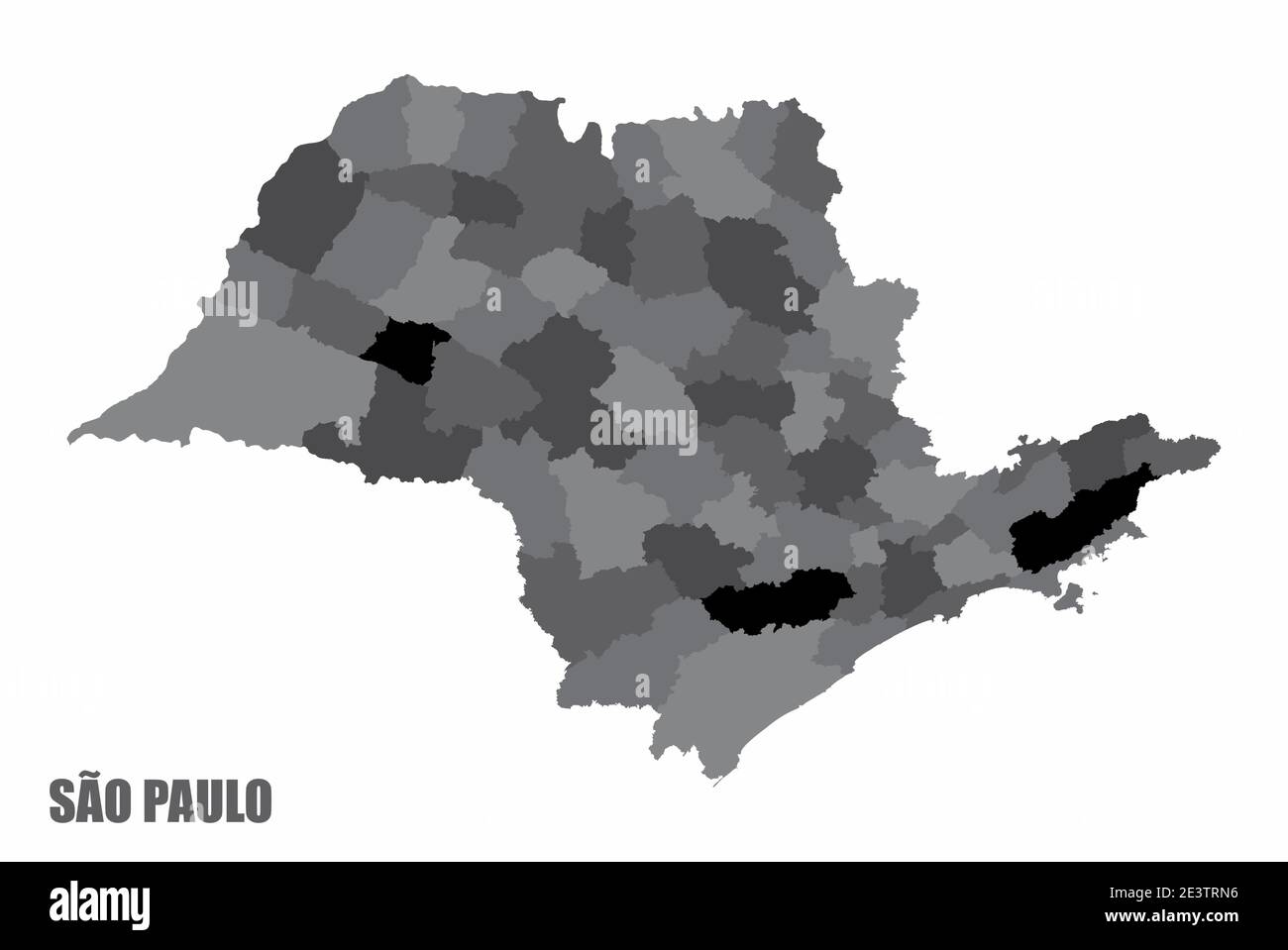 Carte des régions de Sao Paulo Illustration de Vecteur