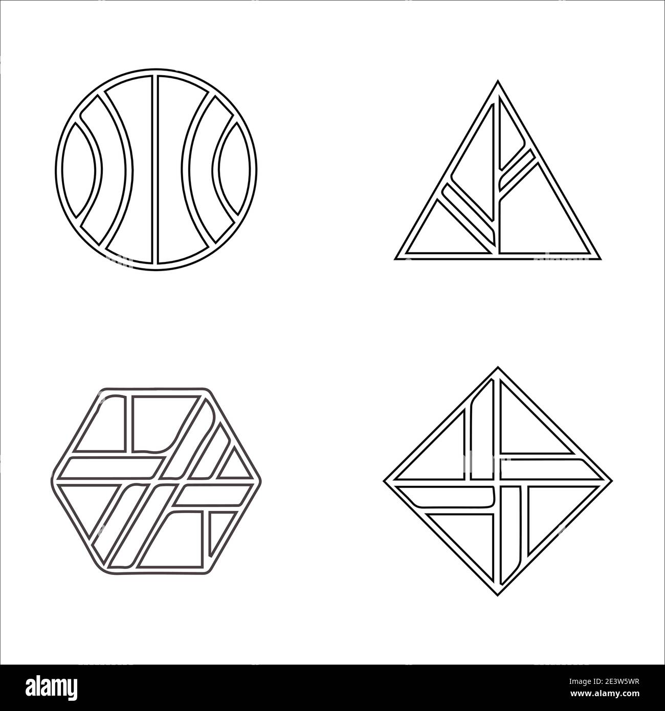 abstrait linéaire hipster tribal logos icônes Illustration de Vecteur