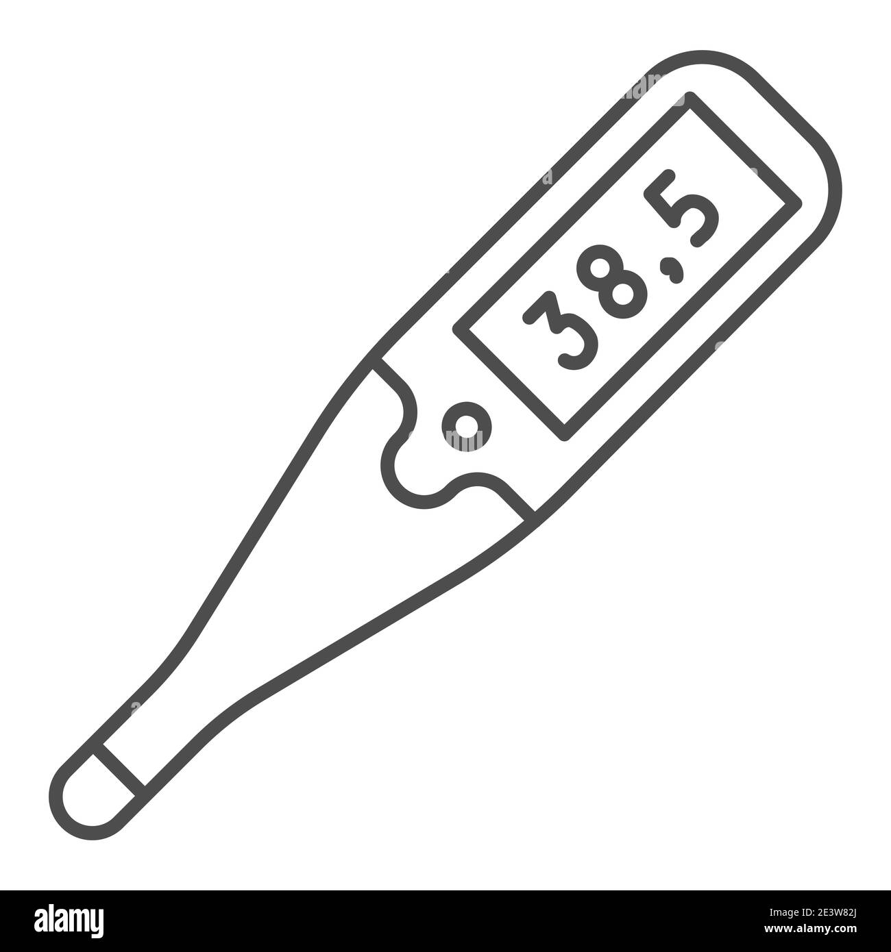 Thermomètre icône en ligne mince, concept d'épidémie de coronavirus, dispositif pour mesurer le signe de fièvre sur fond blanc, thermomètre médical numérique icône dans Illustration de Vecteur Thermomètre icône en ligne mince, concept d'épidémie de coronavirus, dispositif pour mesurer le signe de fièvre sur fond blanc, thermomètre médical numérique icône dans Illustration de Vecteur