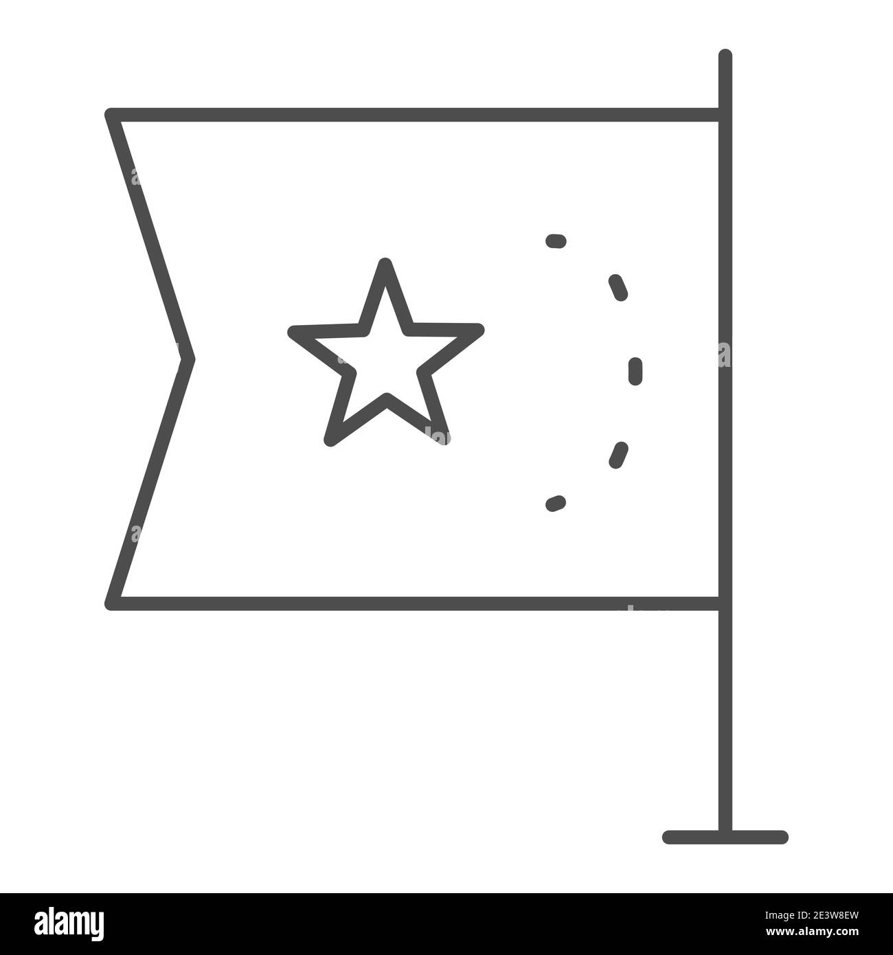 Drapeau de la Chine icône de ligne mince, drapeau national de la république de Chine signe sur fond blanc, drapeau avec l'icône d'étoile dans le style de contour pour le concept mobile et le Web Illustration de Vecteur