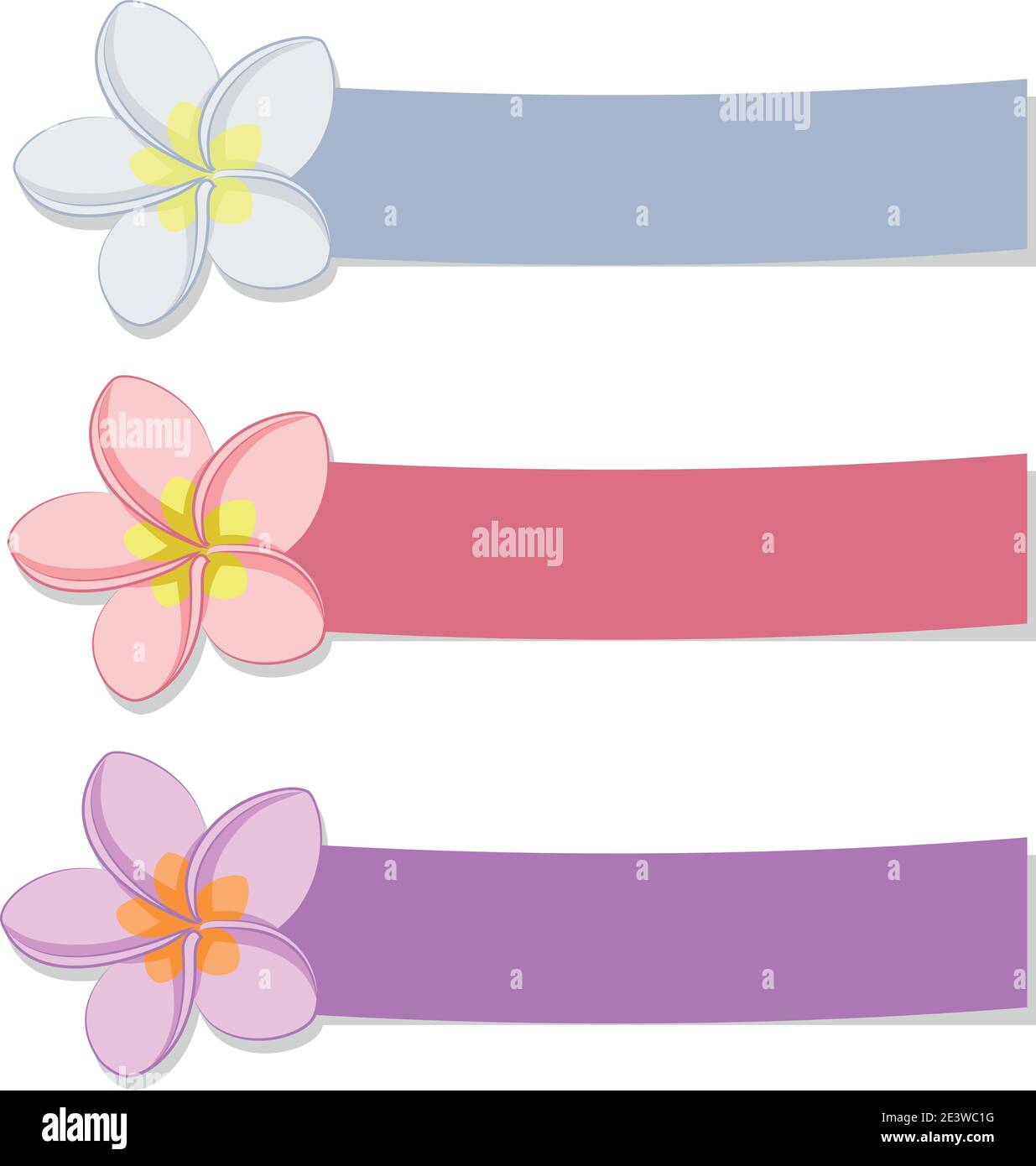 Ensemble de bannières colorées avec fleurs. Illustration vectorielle. Illustration de Vecteur