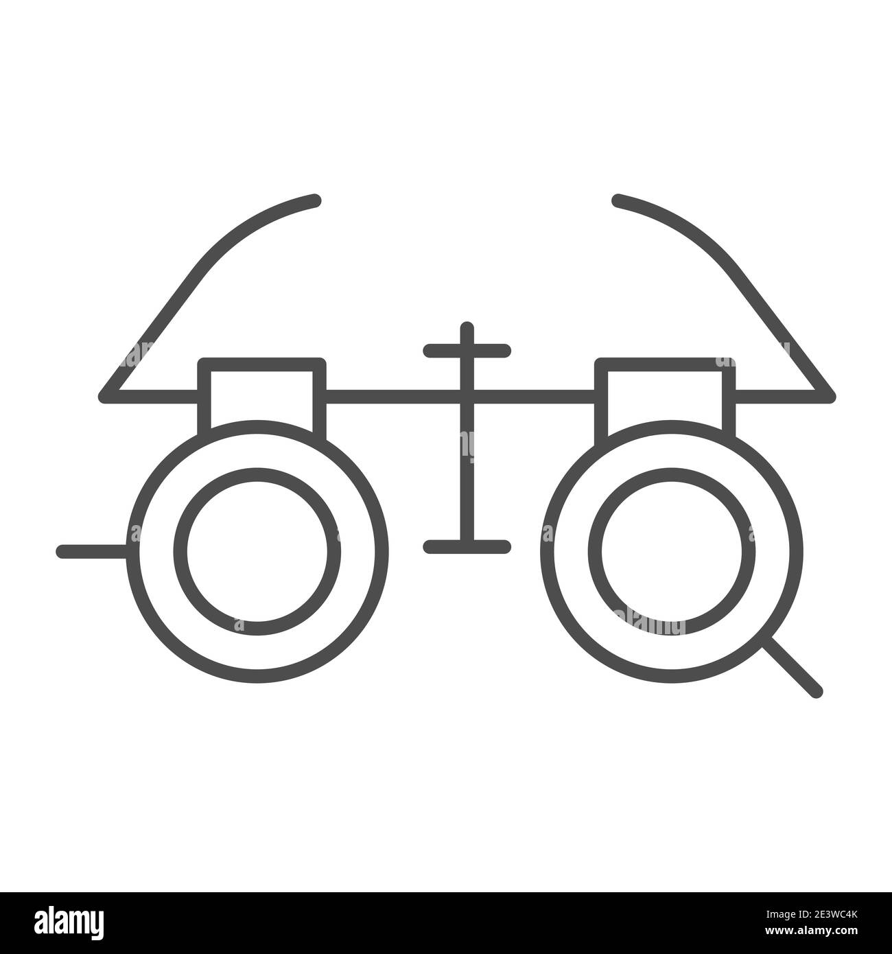 Lunettes ophtalmologistes icône de ligne mince, concept de médecine, lunettes de test oculaire signe sur fond blanc, icône d'équipement ophtalmologiste dans le style de contour Illustration de Vecteur