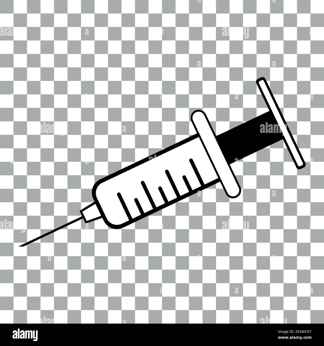 Coronavirus vecteur de seringue noir et blanc Illustration de Vecteur