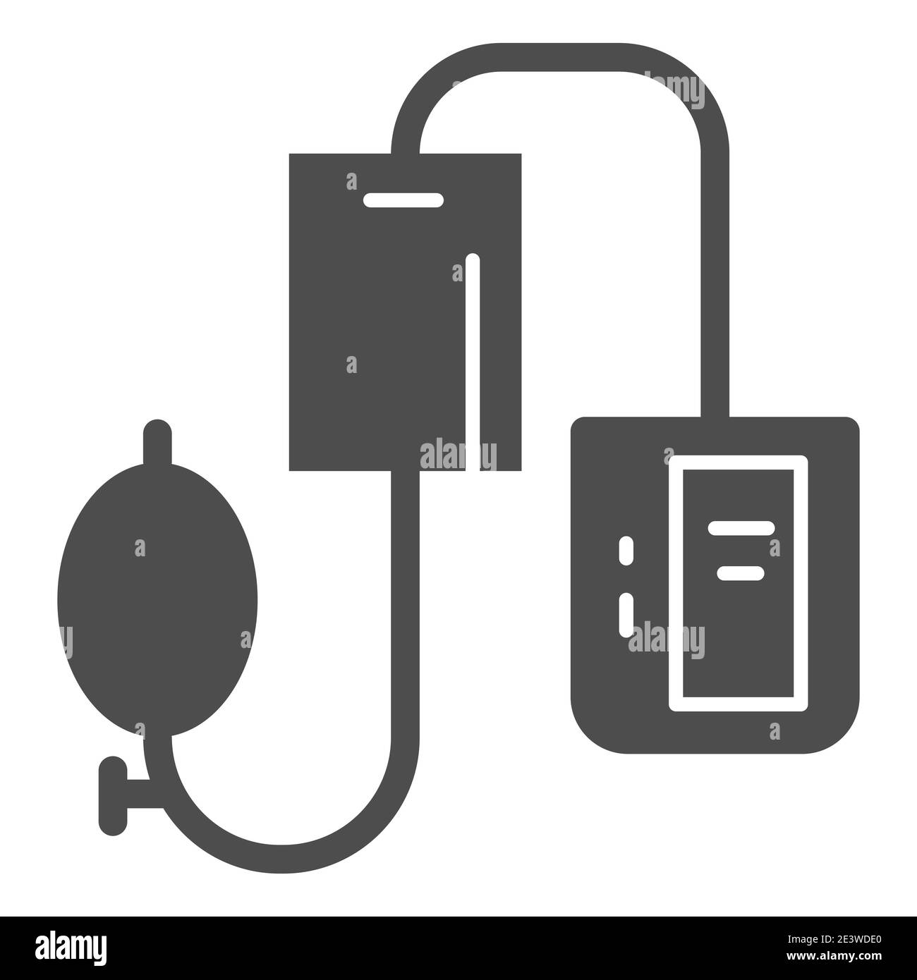 Icône solide du tonomètre électronique, concept de soins de santé, signe du dispositif de contrôle de la pression artérielle sur fond blanc, icône du sphygmomanomètre en glyphe Illustration de Vecteur