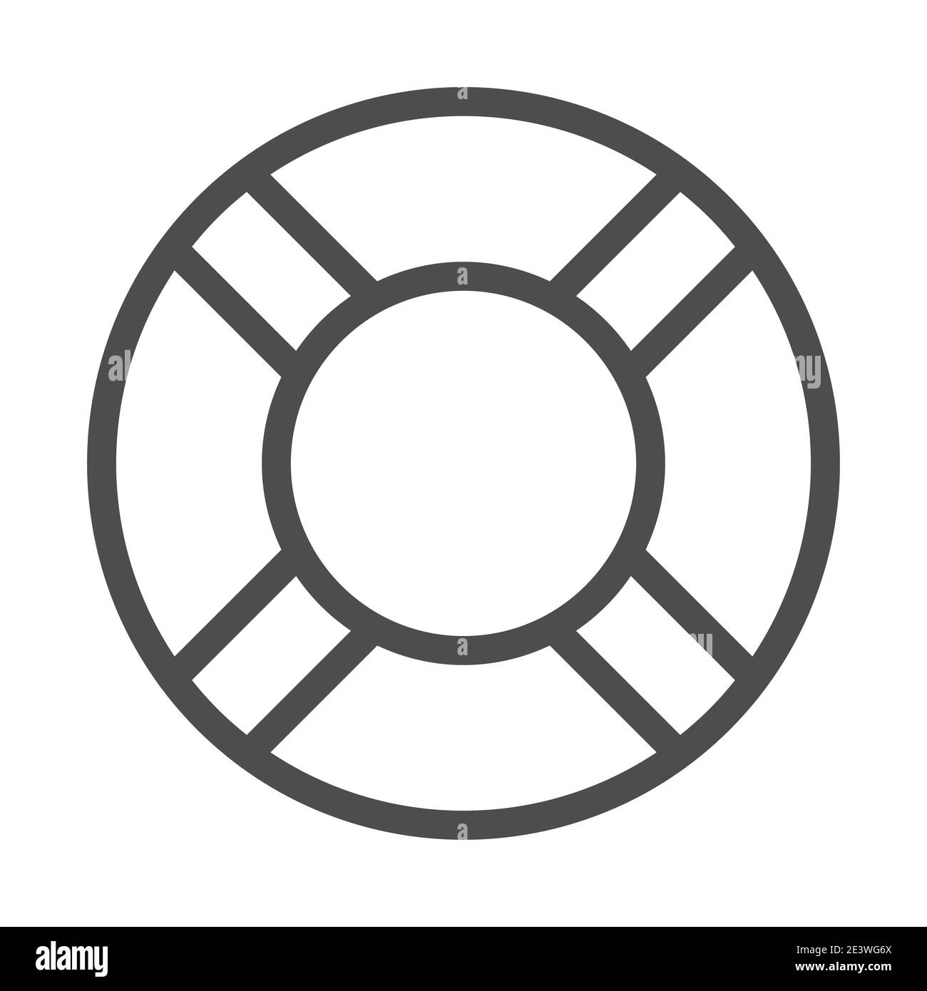 Icône de ligne de bouée de sauvetage, concept d'été, signe de sauvetage sur fond blanc, icône de bague de sauvetage dans le style de contour pour le concept mobile et le web design Illustration de Vecteur