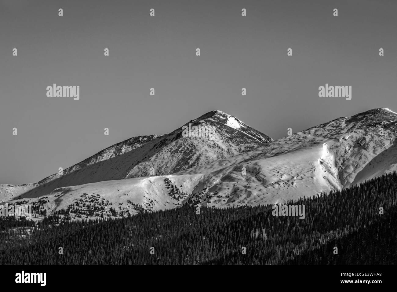 Paysage de neige dans les montagnes Rocheuses Banque D'Images