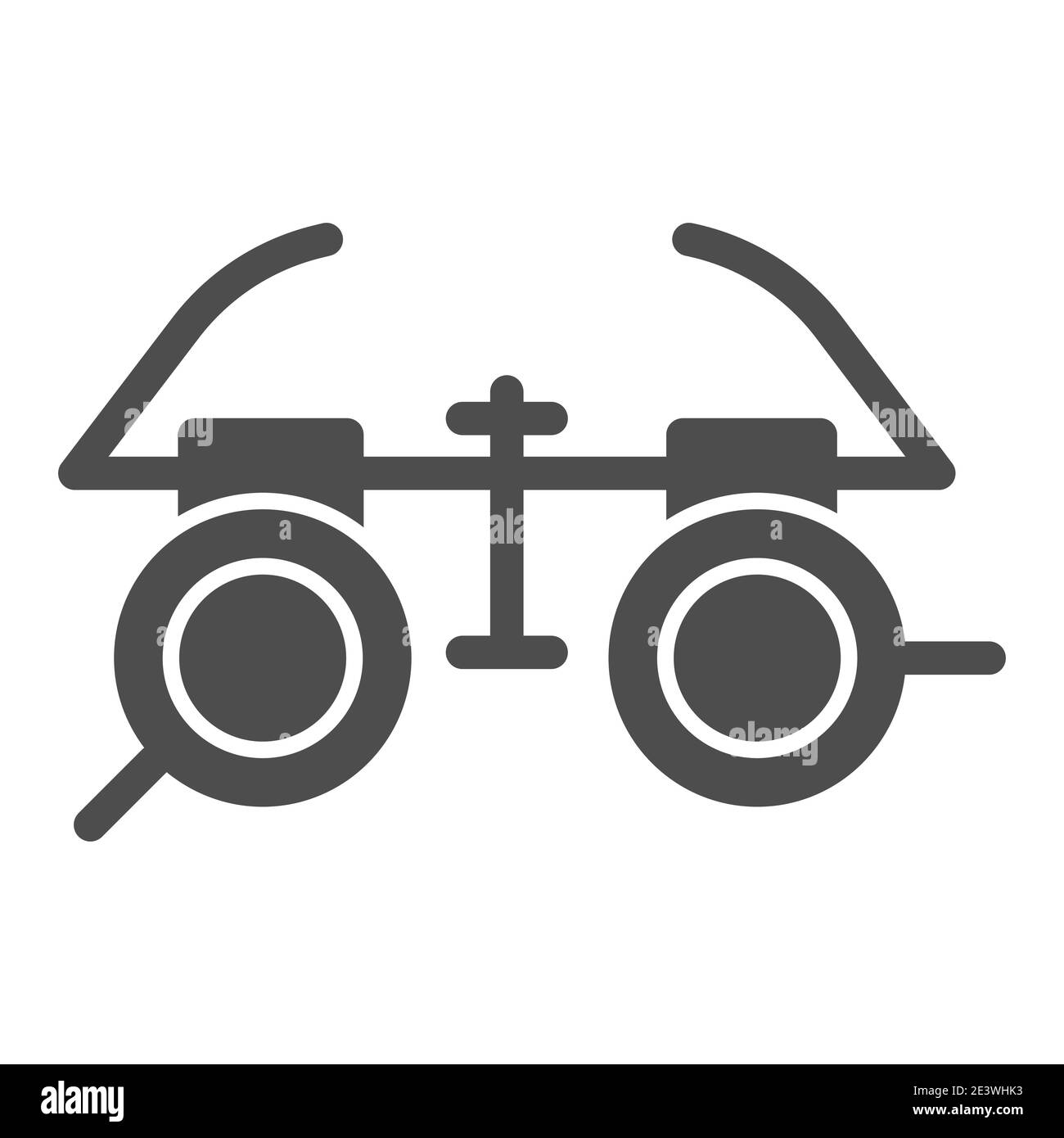 Lunettes ophtalmologistes icône solide, concept de médecine, lunettes de test des yeux signe sur fond blanc, l'équipement ophtalmologiste icône en style glyphe pour Illustration de Vecteur