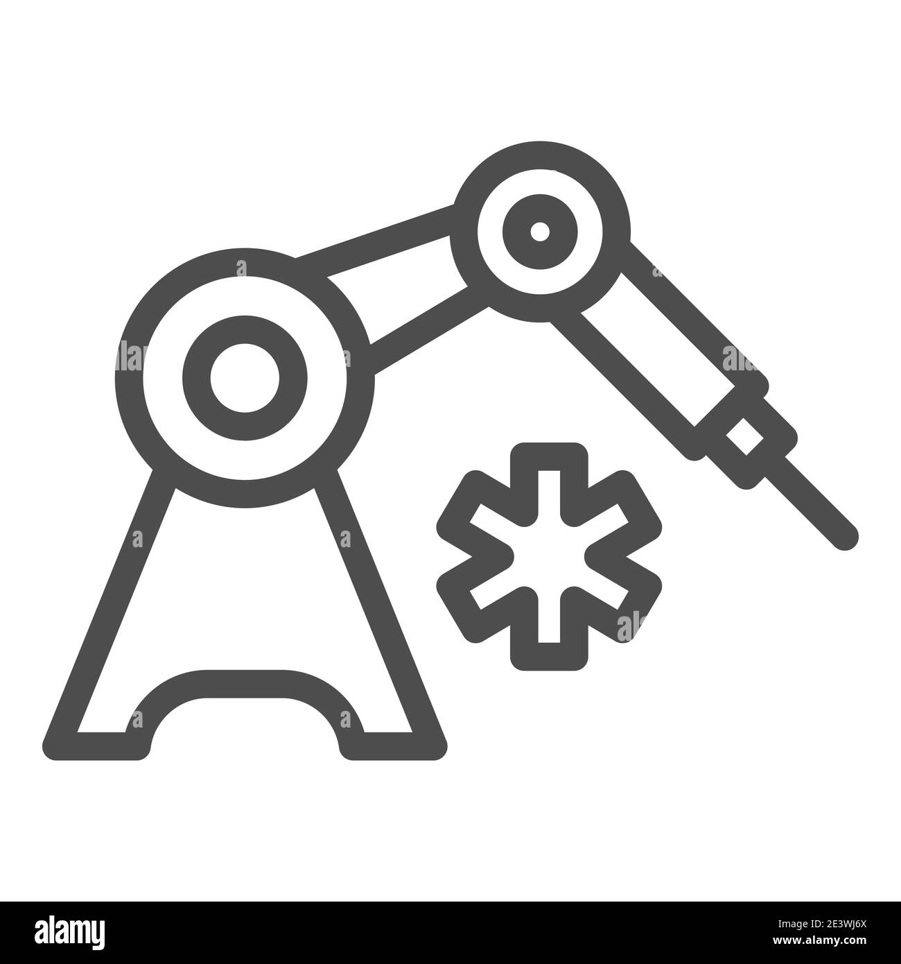 Robot médical et star de la ligne de vie icône, concept de médecine innovante, Robotic outil chirurgical signe sur fond blanc, Medical injecte robot icône dans Illustration de Vecteur