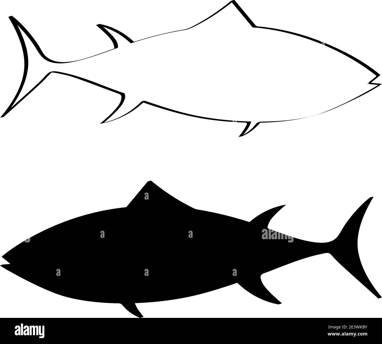 illustration vectorielle de la silhouette du thon isolée Illustration de Vecteur
