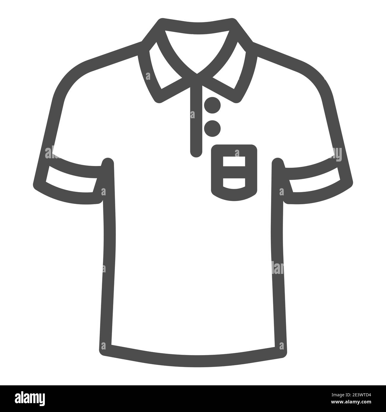 Polo Line Icon, concept de vêtements d'été, affiche de chemise unisexe sur  fond blanc, icône de t-shirt décontracté dans le style de contour pour le  concept mobile et le web design Image