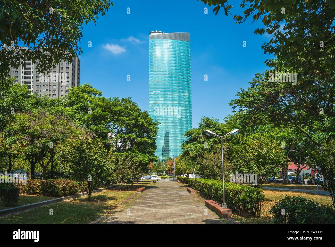 Calligraphie Greenway, un parc linéaire situé à Taichung, Taïwan Banque D'Images