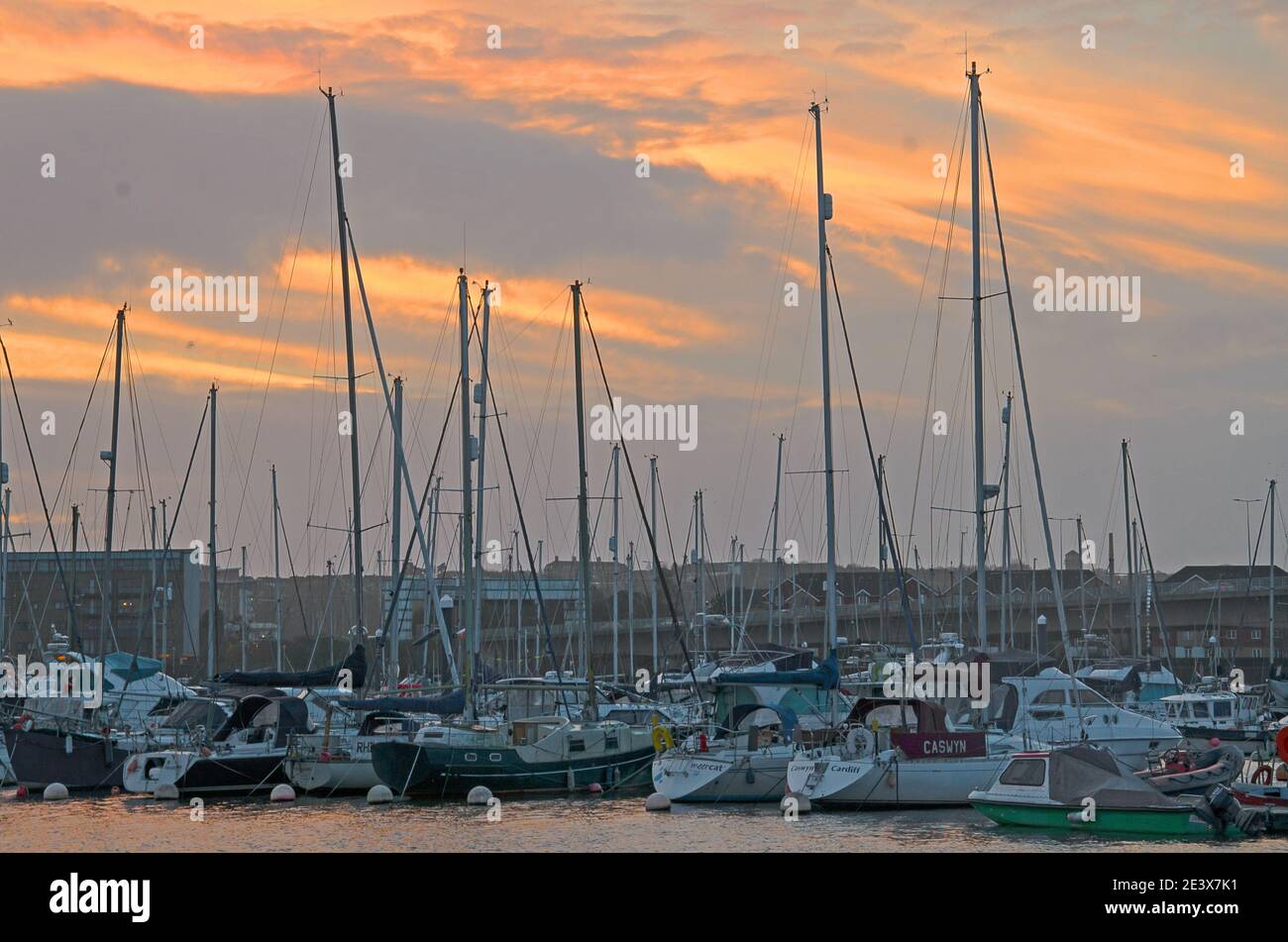 Bateaux à Cardiff Bay Banque D'Images