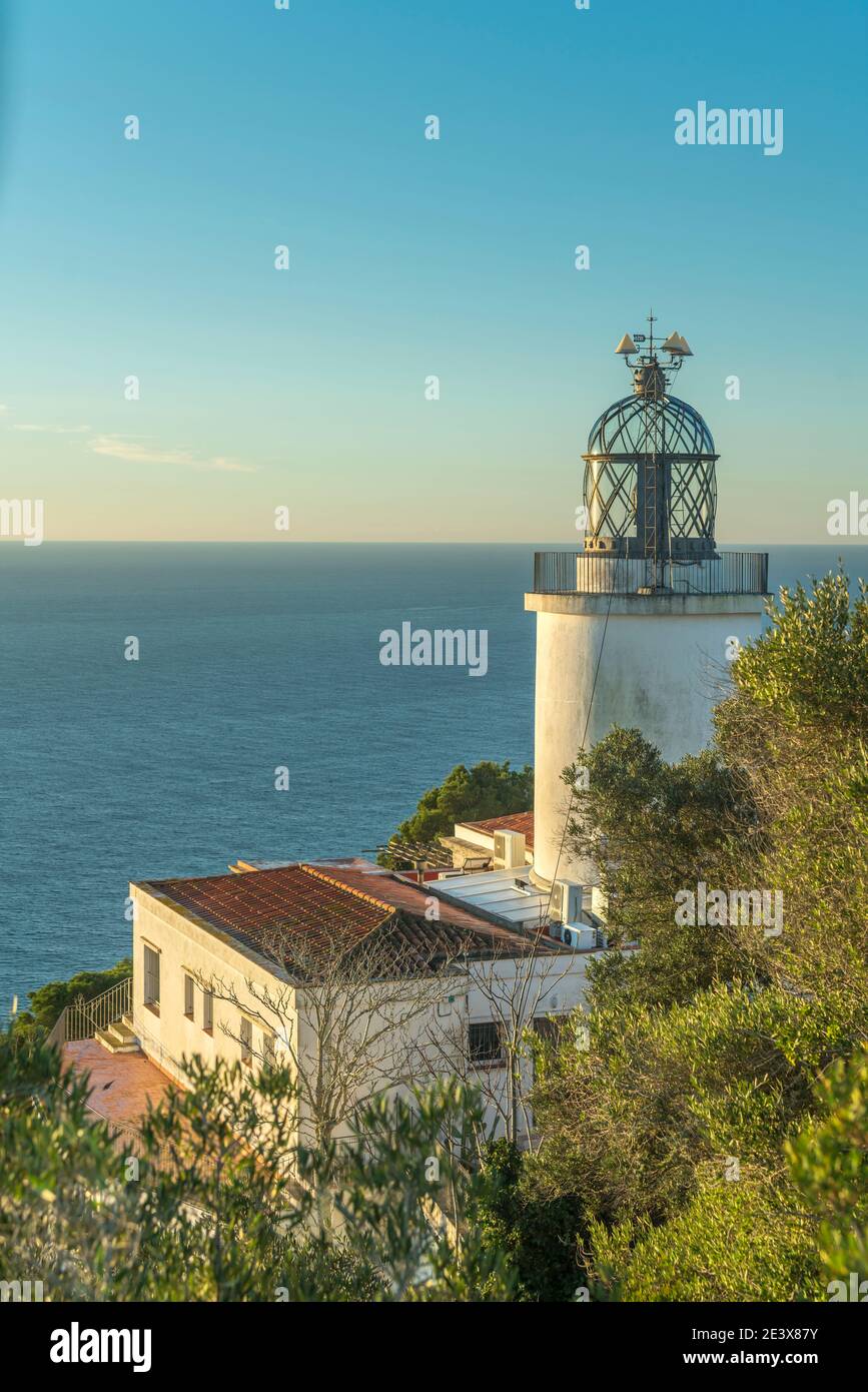 PHARE MUNTANYA DE SANT SEBASTIA DE LA GUARDA LLAFRANC COSTA BRAVA CATALOGNE ESPAGNE Banque D'Images