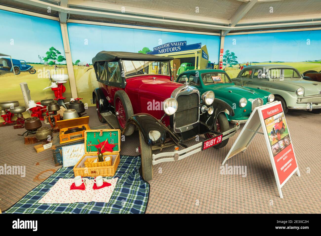 Un Ford Model A exposé au Queensland Heritage Park, un musée populaire de Biloela, dans le sud-est du Queensland, en Australie Banque D'Images