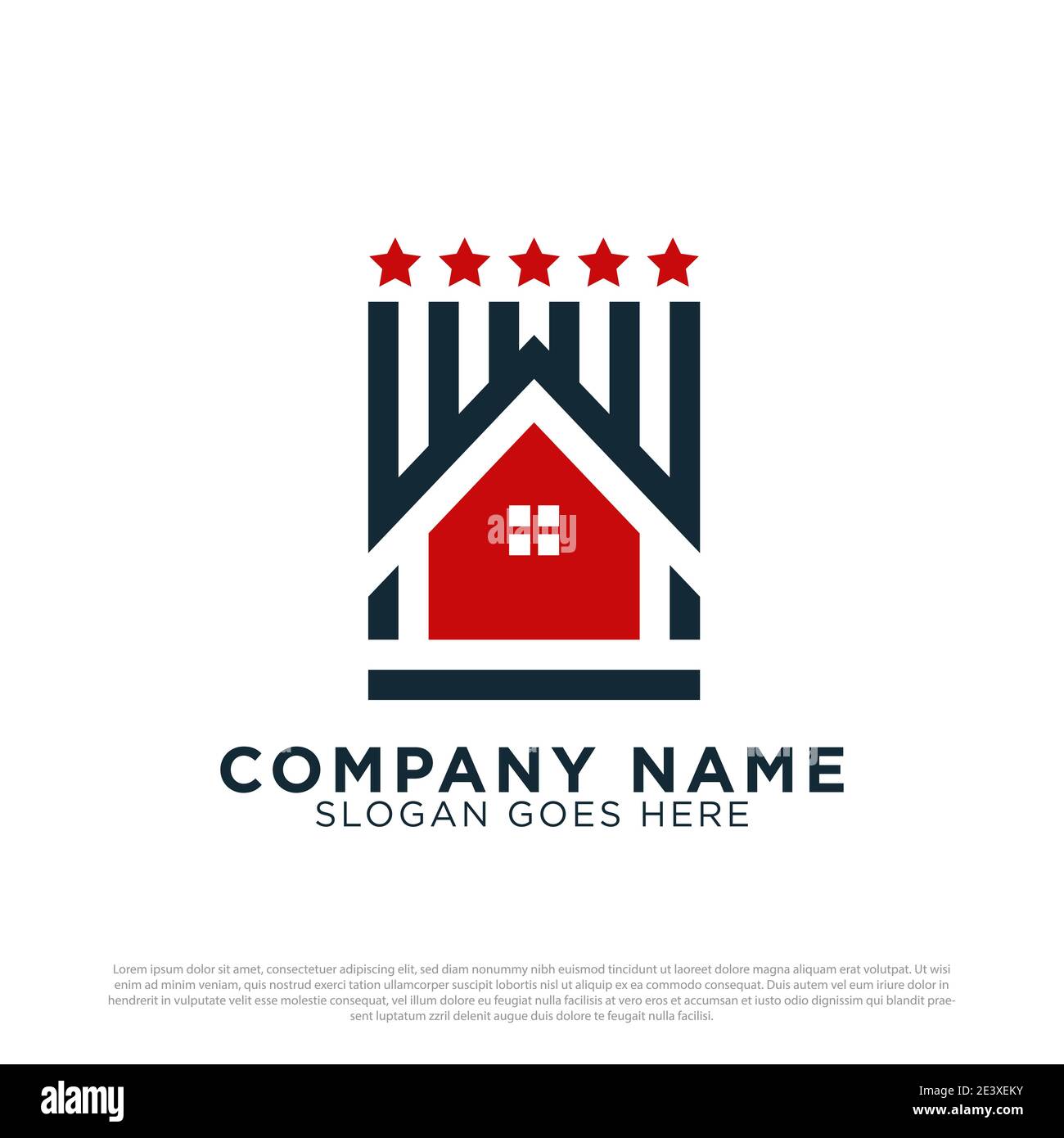 Inspiration de conception de logo de l'immobilier américain militaire, idéal pour le vecteur de logo de bâtiment d'architecture Illustration de Vecteur