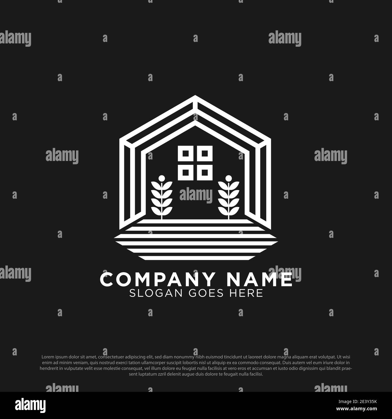 Modèle de conception de logo immobilier minimaliste, meilleur vecteur de bâtiment de construction Illustration de Vecteur