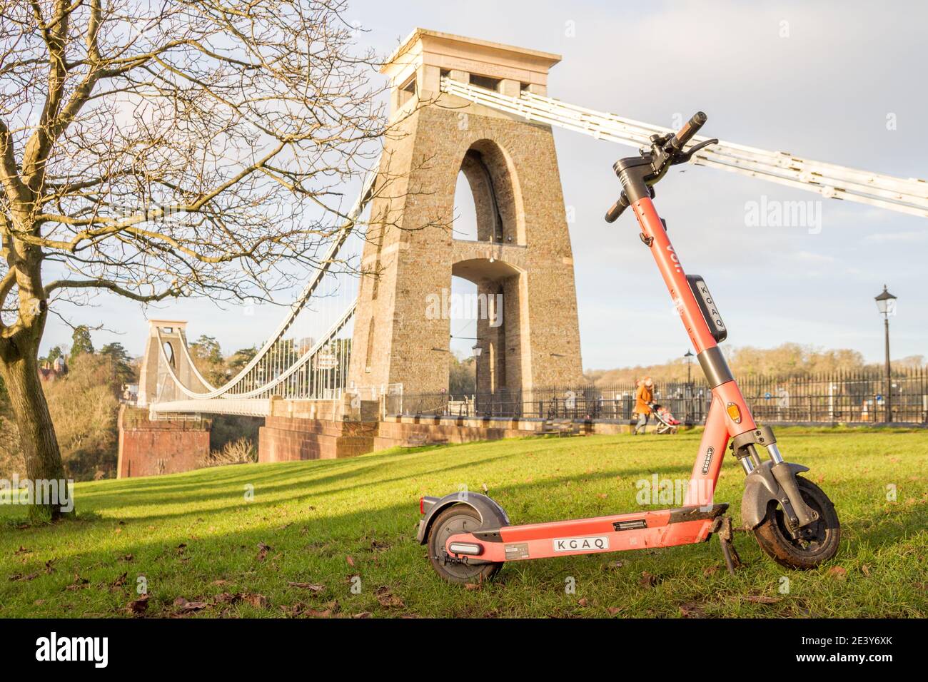 Essai de bristol pour scooter électrique VOI Banque D'Images