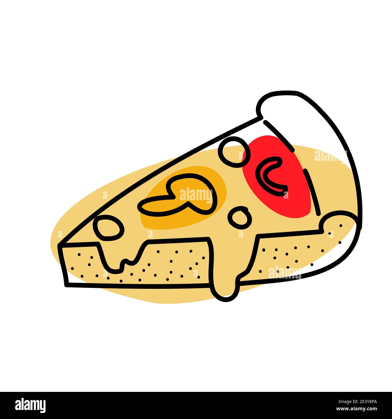 Icône en forme de doodle à pizza pour illustration vectorielle de la décoration de la cuisine et du Web Illustration de Vecteur