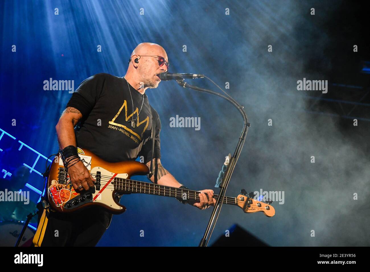 Saint-Florent (Corse). 2019/08/04: Pascal Obispo en concert au Festival Porto Latino Banque D'Images