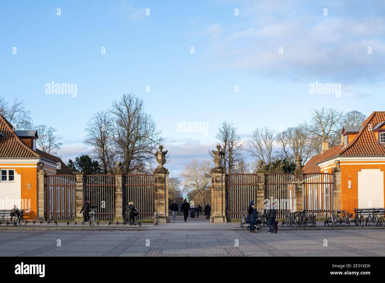 Entrée principale des jardins Frederiksberg à Copenhague Banque D'Images