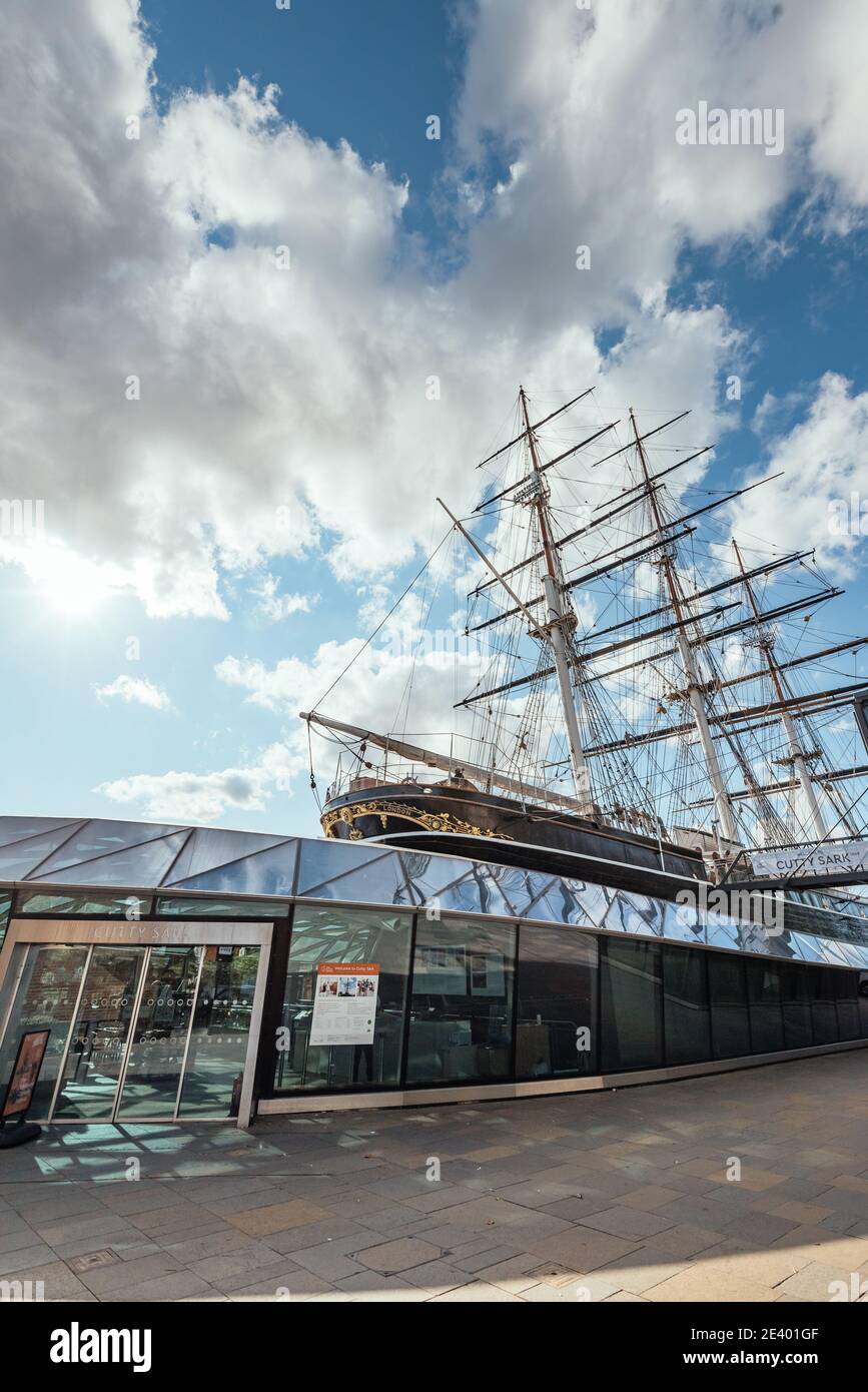 The Cutty Sark Museum Ship, Greenwich, Londres, Angleterre, Royaume-Uni Banque D'Images